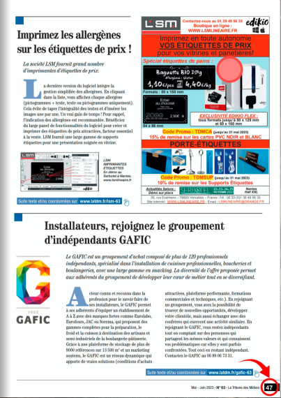 La TRIBUNE DES MÉTIERS n°63, mai 2023